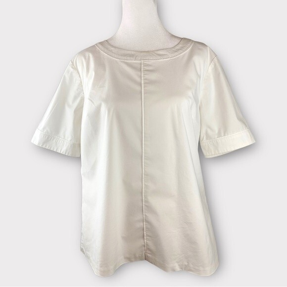 Banana Republic White Blouse - Crew Neck - Keyhole 2 Button back closure - MP - Picture 2 of 10